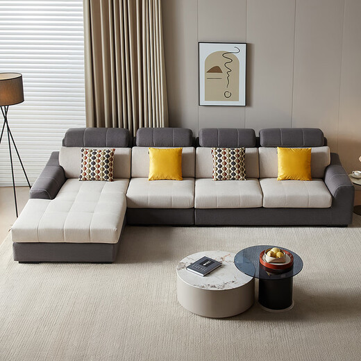 Quanyou Home Modern Simple Fabric Sofa Living Room Furniture Large Household Concubine Corner Sofa Government Subsidy
