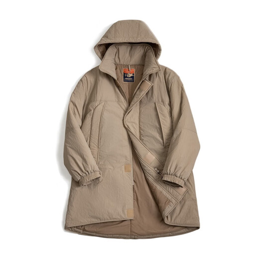 马登工装 美式复古PCU连帽棉服户外登山中长款派克服加厚棉袄大衣男冬 卡其色 L