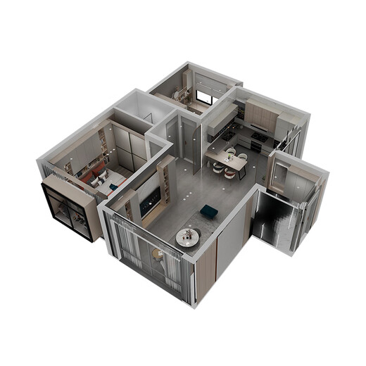 Haier kitchen cabinets custom integrated cabinets modern minimalist kitchen integrated kitchen whole house customized quartz stone countertops limited to Beijing 500 prepayment