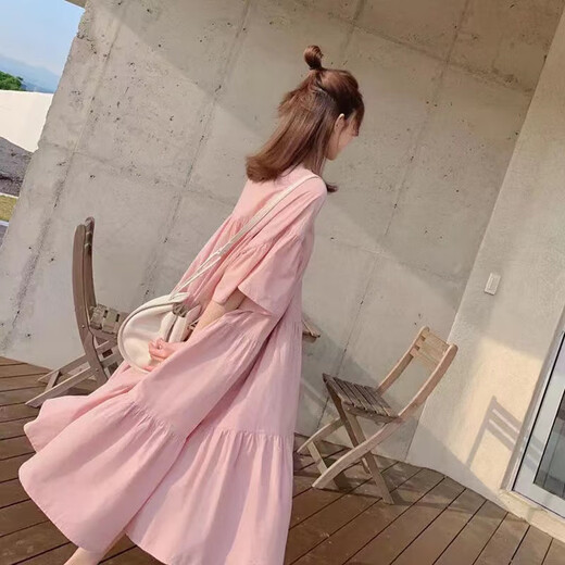 绫庭鹰孕妇装夏装夏天长裙子韩版欧美风夏季辣妈时尚孕妇装连衣裙女 黄色 L