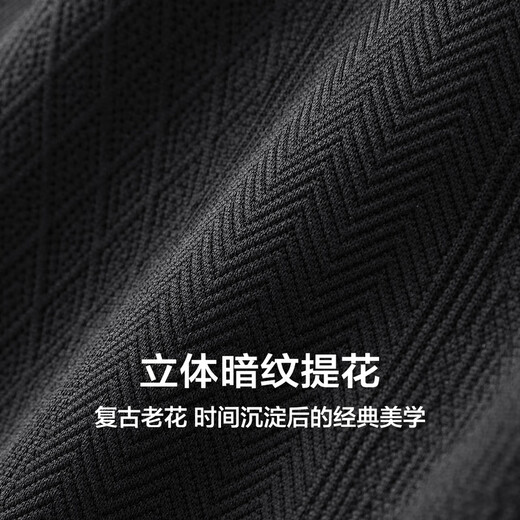 PEACEBIRD Men's Three-dimensional Jacquard Padded Jacket Fashion Casual Jacket Autumn and Winter Jacket Trend Black Padded Style 2 (Wide Type) XL