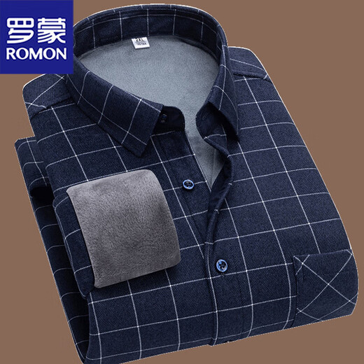 Lomonga Velvet Froom Мужская клетчатая клетчатая осень и зимняя утолщенная папа Слух.