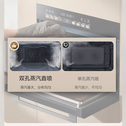 美的（Midea）嵌入式微波蒸烤炸一体机四合一过热水蒸气冷凝系统智能炫彩屏炉珐琅搪瓷内胆家用母婴辅食BG5010W 50L大容量