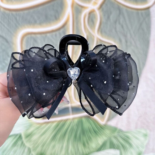 
Don Furnie's high-end fluffy bow grabbing with starry hairpin new style fashionable hair accessories cloud bubble grabbing black