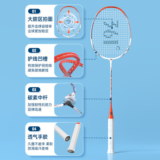 361°羽毛球拍对拍超轻碳纤维专业成人学生训练比赛耐打套装 【基础款】蓝色双拍（原装拍包） 成品拍