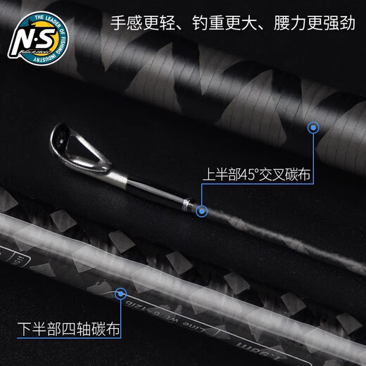 NS BlackHole Luya rod Miranda mandarin fish high carbon lightweight high sensitivity insect-type black pit wild bass fishing fine fishing 2.01 meters straight handle two sections/S-672MH