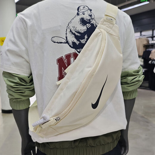 Nike (NIKE) Crossbody Bag Men's Bag Women's Bag 2025 New Waist Bag Sports Bag Chest Bag Convenient Shoulder Bag Travel Leisure Bag FZ7221-113 About 40*9*14cm