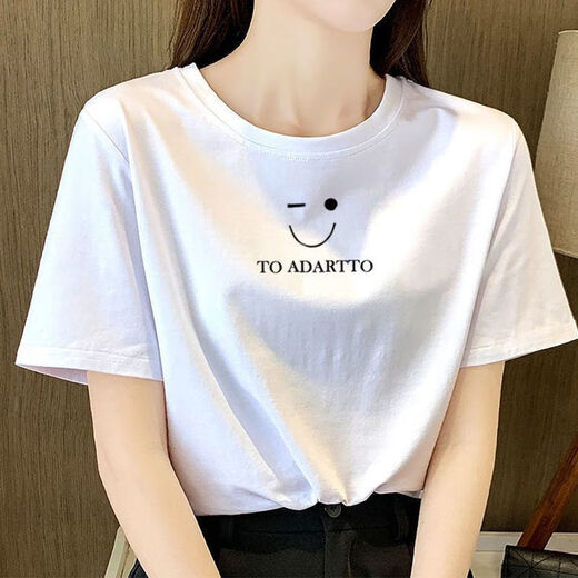 
Famous Gearton pure cotton short-sleeved T-shirt for women loose ins trendy summer 2024 Korean version slim half-sleeved versatile niche top 3523 white L 105-115Jin [Jin equals 0.5 kg]