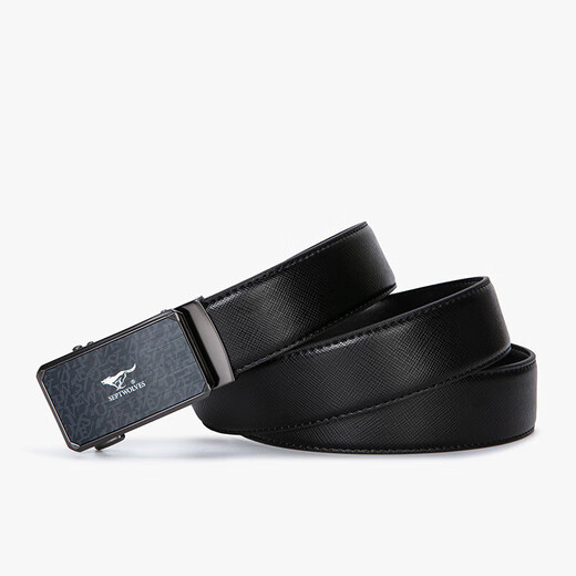 Septwolves Belt Men's Business Belt Alloy Genuine Leather Chinese Valentine's Day 520 Gift for Boyfriend's Birthday 520 Gift Belt