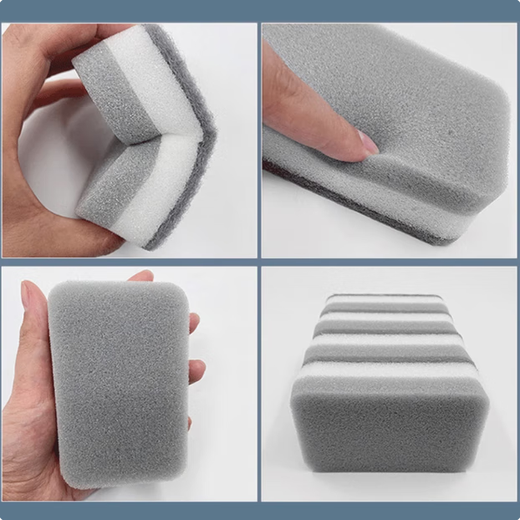 Double-sided dishwashing brush, sponge, scouring pad, cleaning brush, durable magic pot scrubbing tool, pot scrubber, dishwashing sponge, 5 pieces