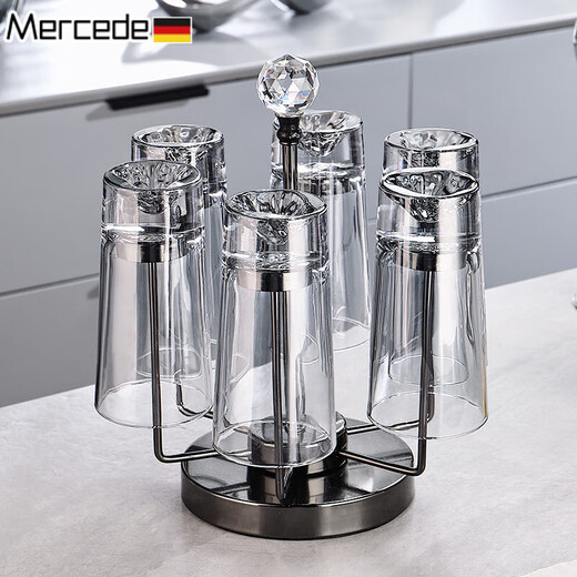 Mercede German Seiko Crystal Glass Water Cup Home Set Family Living Room Hospitality Tea Cup Drink Set Ash Snow Mountain Cup Six Sets 12