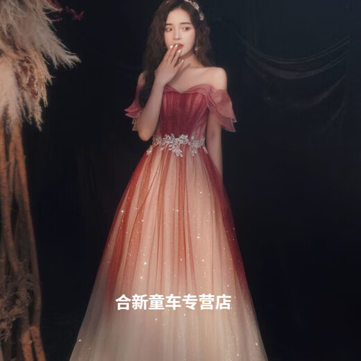 崎腊礼服女宴会晚礼服高档小个子高级新款连衣裙轻奢高端裙长款优雅气 图片色 S