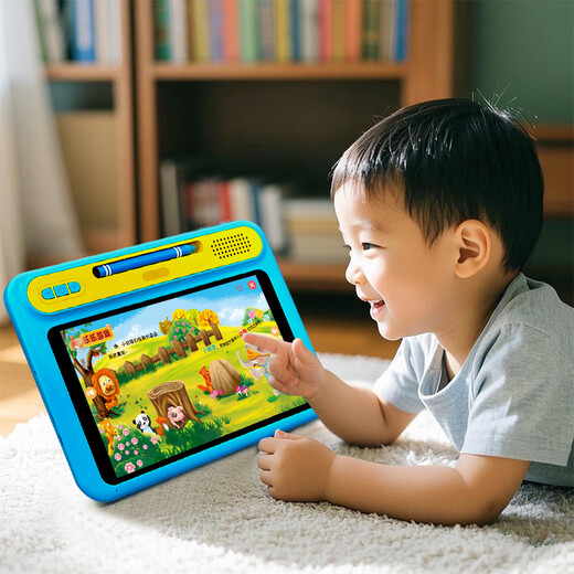 Aixuebao children's early education machine, young children's connection logical thinking machine, Beilehu children's learning machine, 3-6 year old boy and girl toy birthday gift, 8-inch eye protection screen A5V18 flagship version 64G/enlightenment early education + young school connection A5+ blue