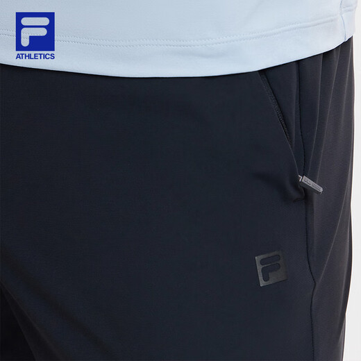 Pantalones de punto para hombres oficiales de FILA en verano Nuevo estilo delgado de protección solar y sensación genial de fitness versátil Pantalones deportivos para hombres Dark Black-Bk XL (180) 88a