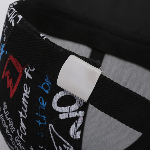 Korean style fashion graffiti hipster hat baseball cap for men and women personalized printed hip hop cap European and American sun visor black red adjustable