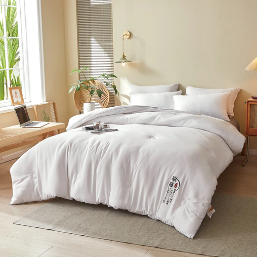 Yalu soybean fiber quilt in winter 10 Jin [Jin equals 0.5 kg] Winter quilt thickened quilt for four seasons universal quilt core household double warm cover quilt Raw cotton-Benbai [upgraded Class A antibacterial fabric] 200*230cm [about 6 Jin [Jin equals 0.5 kg]]