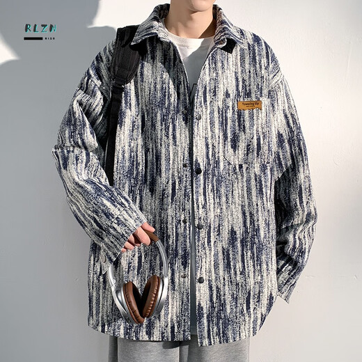 Rlzn grasta grasa de gran tamaño tinte tinte de sabor pequeño primavera y otoño más de gran tamaño marca de moda suelta y hermosa chaqueta estudiantil a001-j683 azul 4xl200-230jin [Jin equivale a 0.5 kg]
