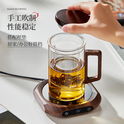 Mingguang tea cup tea water separation tea cup glass water cup men's tea cup office glass high borosilicate green tea cup