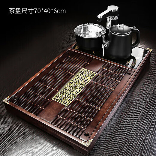 Qixuanyuan Kung Fu tea set kettle integrated fully automatic tea making set household tea tray high-end tea table solid wood tea sea