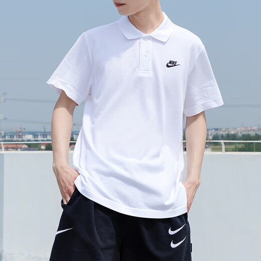 耐克（Nike）T恤短袖男装夏季新款经典翻领POLO衫健身运动服透气休闲上衣 FN3895-100白色 L