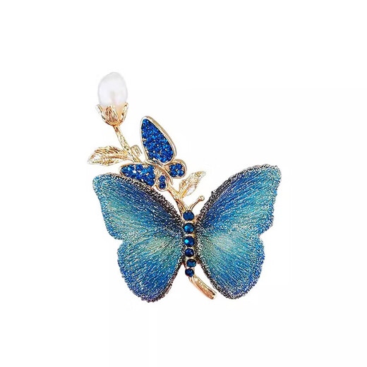 Suitable for Zhongyi, new luxury brooch for women, exquisite embroidered butterfly corsage, fashionable and personalized brooch, elegant golden rhinestone fireworks