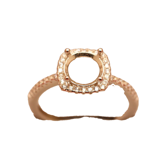 Shantu quality ring setting 18k red gold empty setting 8mm 2 carat diamond ring setting female round half wall (10mm/4 carat) white gold