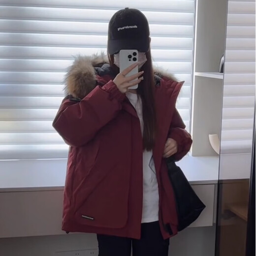 Oudihui Down Jacket Women's Winter 2025 New Hooded Down Jacket Women's Jacket Small Workwear Party Jacket Navy XL Recommended 125-140 Jin Jin equals 0.5 kg