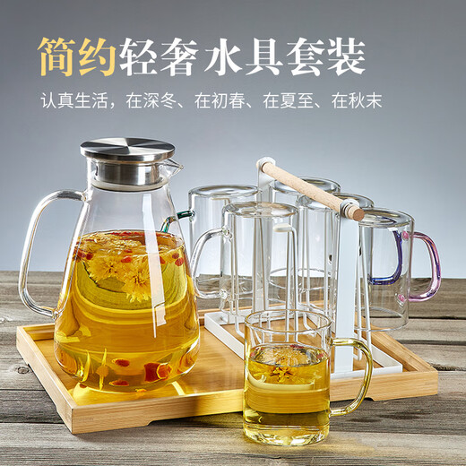 DELISOGA red wine glass set European-style household 6-piece wine decanter large crystal glass goblet wine set A style 30 pieces complete set of red wine set + white wine set + hot water resistant set