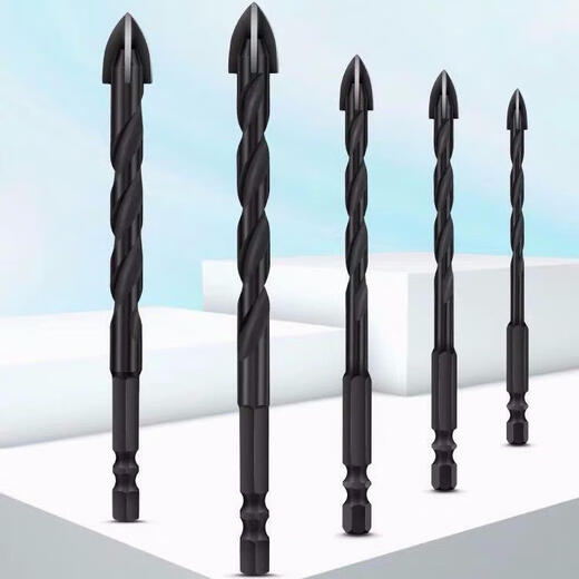 XMSJ custom-made Bawang drill bit 30 cm four-edged triangle alloy cross concrete cement wall special tile drilling and drilling, triangle extension model 12200mm10 pieces