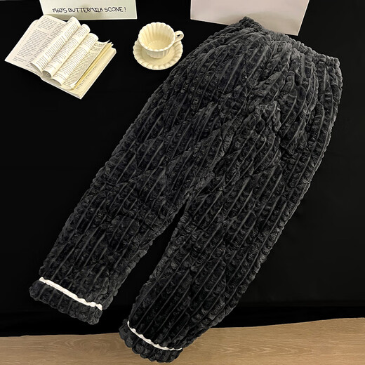 
Pameiqi Pameiqi pajamas men's winter cotton three-layer thickened flannel warm super thick cotton jacket set home clothing 9903 XL code (171-178cm 130-155Jin [Jin equals 0.5 kg])