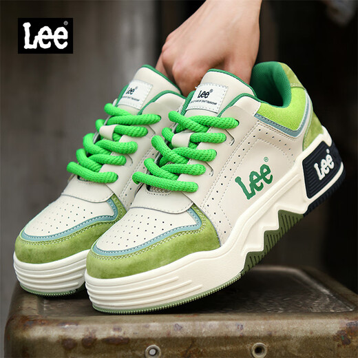 Lee casual shoes for men 2025 autumn casual sports sneakers for men thick sole heightening bread shoes for men green 40