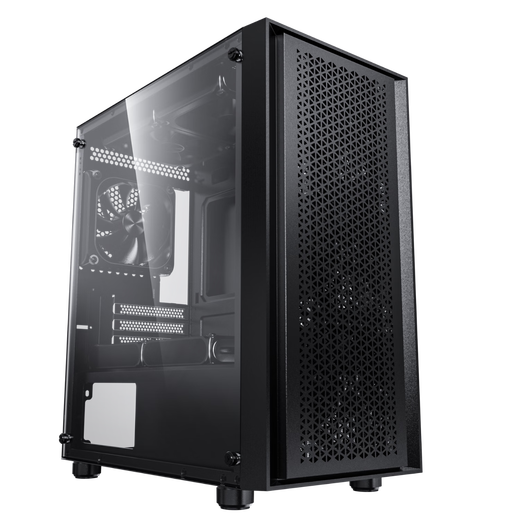 爱国者V18 电脑台式主机箱MATX机箱亚克力多网孔强散热美观支持240水冷 V18黑+6个彩虹风扇