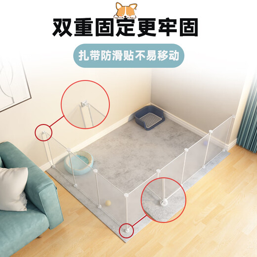 Pet fence dog indoor cat fence small and medium dog kennel Teddy anti-jailbreak isolation door guardrail dog cage 4 pieces against the wall 75*75*57 black fence