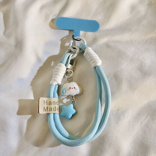 Wei Ruibin INS Fengsilent Star Star Hanging Phone Mobile Phone Lanyard Traiche Camerie Keychain Hanging Chain Hanging Camera Universal Blue Speech Cloud Star + 653 Mark + Sky Blue Small Clip