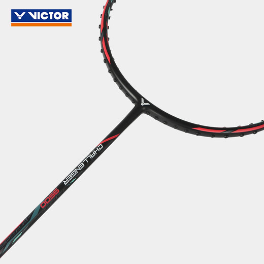Victor Badminton Racket Single Shot, versión ofensiva ofensiva de nivel de entrada de carbono completo de Challenger 9500/9500PRO RACKET 9500 CD Black-4u roscado