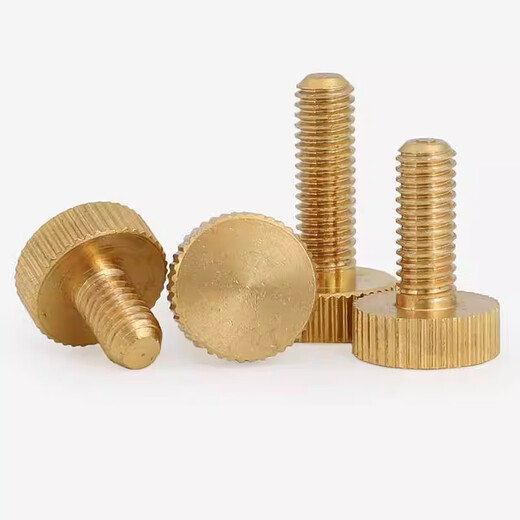 
Ice-energy brass hand-tight screw copper knurled large flat head hand-tight screw large round head hand-tight adjusting screw GB835 M3*4 (head diameter 9 thick 3) (10 pieces)