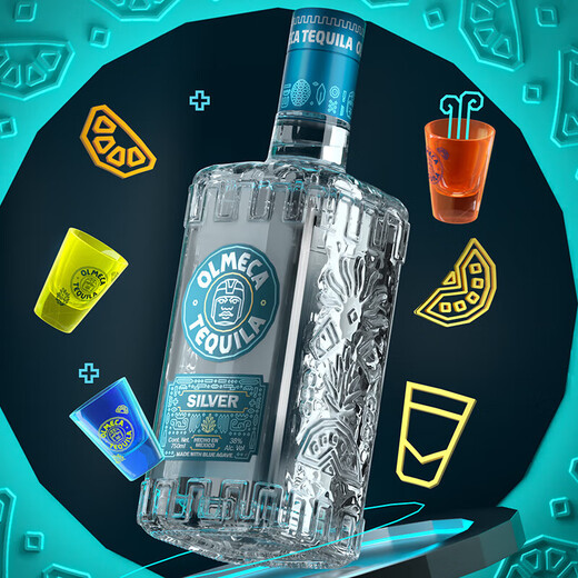 OlMECA Silver Tequila Foreign Liquor Base Margaret Pernod Riga 700mL 1 bottle
