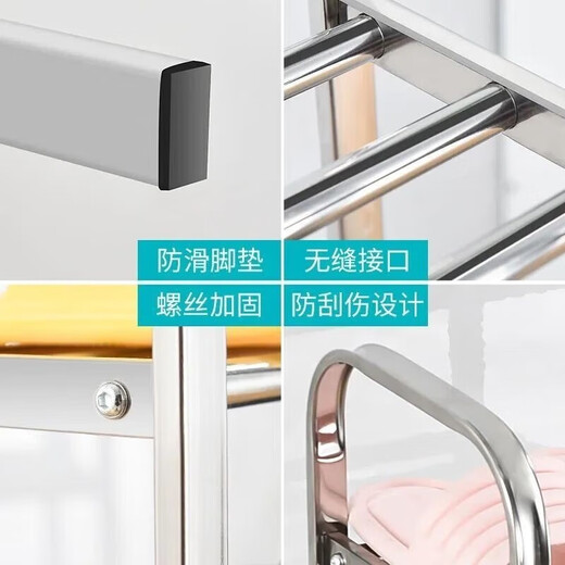 DSRAWMYT stainless steel shoe rack multi-layer household bold simple space-saving door dormitory simple modern storage rack shoe rack