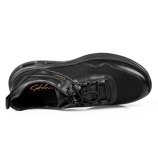 Satchi Herrenschuhe 24 Sommer Freizeit und modische vielseitige Sportnetzschuhe Laufschuhe im Freien Sandalen atmungsaktive Lederschuhe schwarz 46v5b3895 Größe größer 37