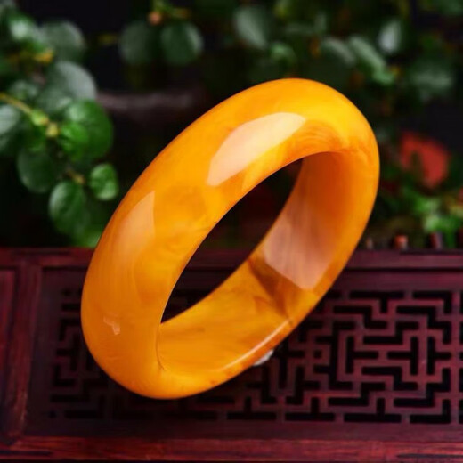 DL 1998 Chicken Fat Yellow Beeswax Bracelet Natural Old Authentic Amber Natural Raw Ore Real Product Super Beautiful 56 Circles