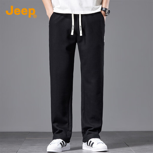 Jeep (JEEP) 2025 autumn and winter new men's casual pants men's loose straight sports wide-leg sweatpants men's trendy brand long pants men's pants