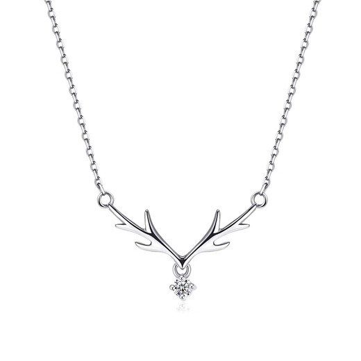MZMZ platinum necklace platinum ladies all the way to the deer with you gift to girlfriend and wife Chinese Valentine's Day birthday gift Yulu with you necklace - light luxury style