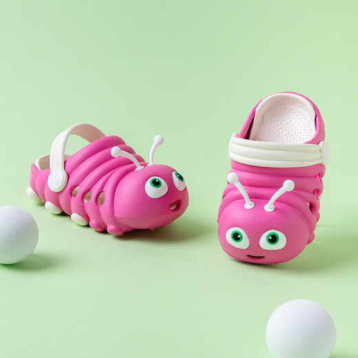 Hirsch Mili Kinderloch Schuhe Neue Sommer Caterpillar Netter Cartoon Atmungsfreie weiche Sohle Babysandalen Apfelgrün 16 [160] Schuhlänge 15,5 cm Empfohlene Fußlänge 15c
