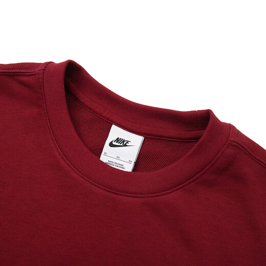 Nike (NIKE) men's plus velvet pullover new round neck loose sweatshirt warm and simple casual embroidered sportswear knitted long sleeves BV2667-677-inner terry S