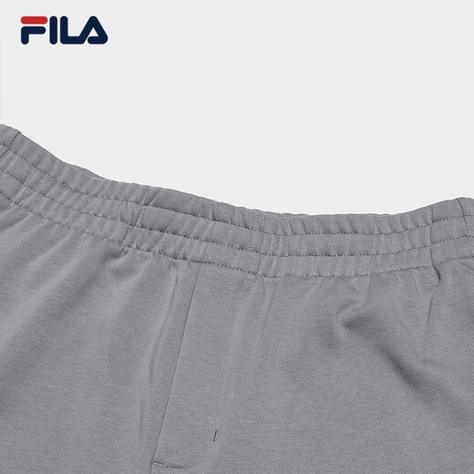 FILA official men's knitted trousers autumn new casual loose-fitting sweatpants with optional velvet Yundora Gray-DY S