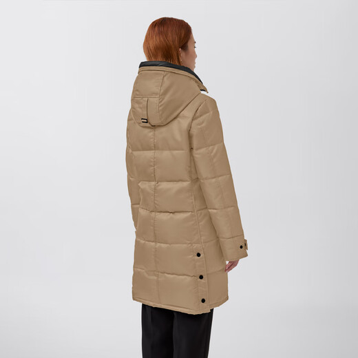 加拿大鹅（Canada Goose）Shelburne 女士黑标缎面派克大衣大鹅羽绒服 经典升级 3802WB1 1483 沙漠色 M