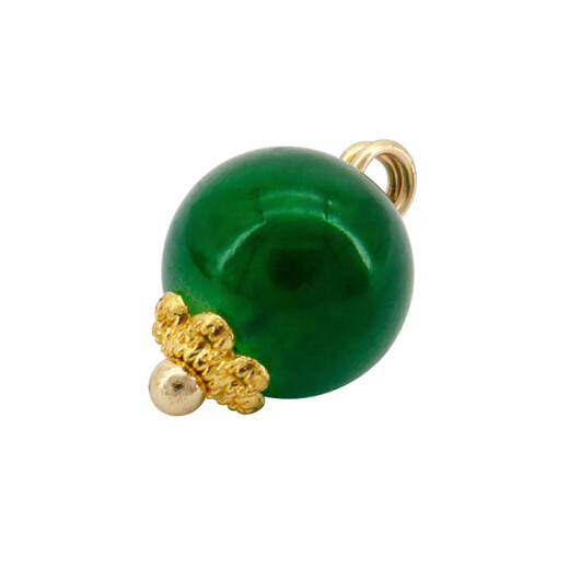 Pangdonglai Buttones de jade Jade Imitación de estilo chino Hebilla de cuentas de flor azul Nuevo chaleco chino Cheongsam 699 Agata Diámetro verde de 10 mm 5 piezas (+ costura)