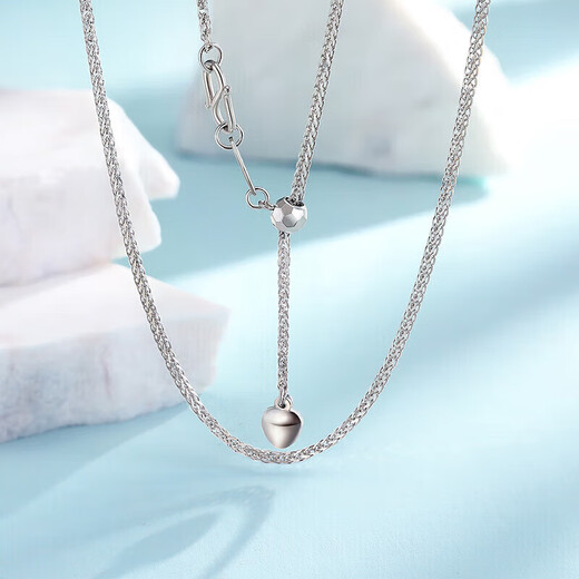 Mengjinyuan platinum necklace PT950 love Chopin chain tassel small peach heart a two-wear clavicle chain