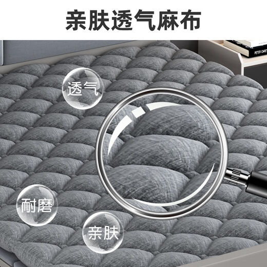 Baiyuda folding bed household double bed simple lunch break rental house adult wooden bed bedroom spliced single bed iron bed 1.2 meters gray bed frame + gray bed surface + brown pad