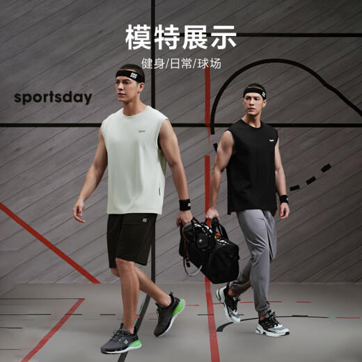 海澜之家（HLA）汗衫背心男马术运动sportsday男夏季 黑色09 XL 180/96A  推荐76-82kg